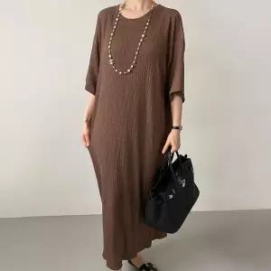 빅사이즈 508 잔주름쿨링스판원피스 DRAV075