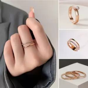 여성반지 엄지반지 써지컬링 써지컬스틸 더블반지 큐빅링