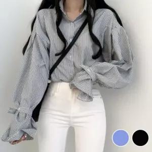 ONM 예쁜 스트라이프 패턴 넉넉한 루즈핏 패션 벌룬