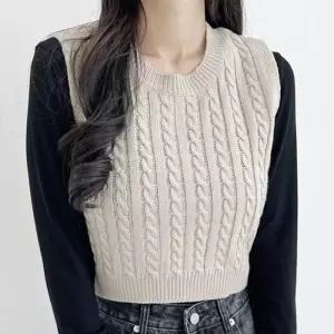 ONM 케이블 여성 니트 조끼 크롭 여자 니트 2색 니