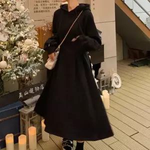 ONM 후드 롱 원피스 플레어 빅사이즈 여성 데일리룩