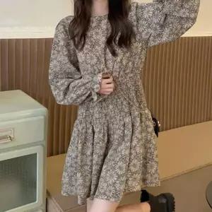 ONM 꽃무늬 셔링 원피스 여성 봄 가을 미니 데일리룩