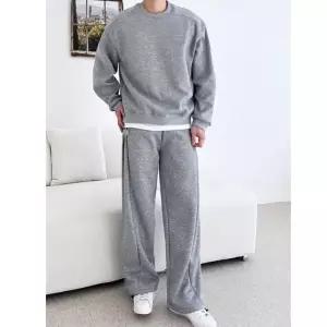 [라일리] Rly 남자 맨투맨 와이드 팬츠 양털 기모 트레이닝 세