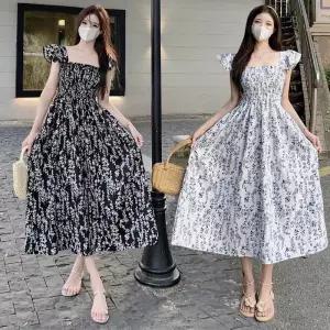 ONM 여자 패턴 스모크 스퀘어넥 원피스 URK489 뷔스티에