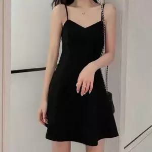 ONM 여성 고급 세련 슬림 블랙 뷔스티에 심플 미니