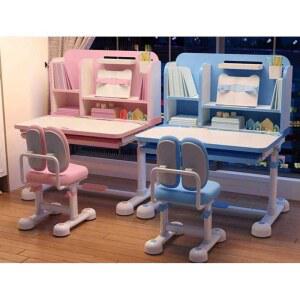 초등학생 책상 의자 세트 우드 책걸상세트 높이 60x40cm 시스템 그레이 바른