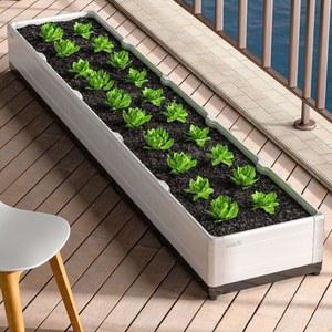 텃밭상자 베란다텃밭 가로긴화분 베란다 배수구 120x40x23 상추 플라스틱 화단만들기