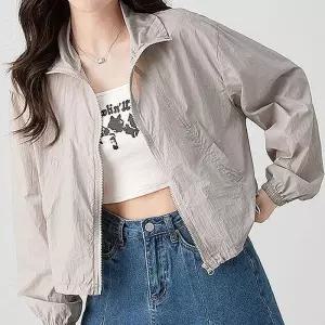 ONM 여성 세미크롭 경량 바람막이 간절기 점퍼 아우터