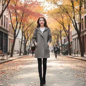 여성 간절기 점퍼 봄 자켓 가을 재킷 빅사이즈 후드 아우터