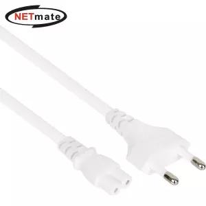 강원전자 넷메이트 220V 전용 2구(8자) AC 파워 케이블 1.3m(화이트) NMP-KPC813W