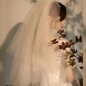 웨딩 면사포 2겹 리본 베일 머리띠 셀프웨딩 소품