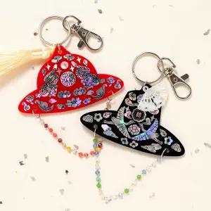 [민화샵] 전통 모자 키링 만들기 소품 갓 아크릴 열쇠고리 재료 세트 굿즈 자개