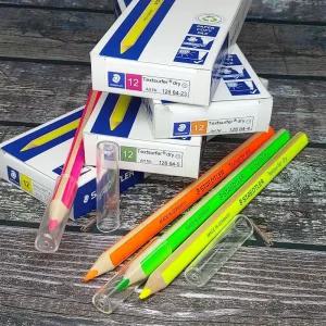 (빠른배송) 문구반점 스테 스태 색연필 텍스트서퍼 스테들러 번짐없는 고체형광펜/점보 형광색연필 1다스