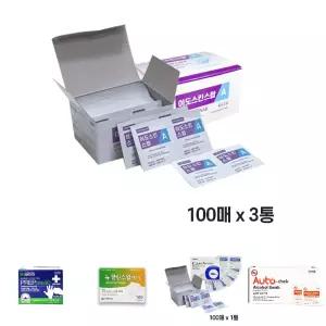 (100매 3통) 이도스킨스왑A 일회용알콜솜/소독/알콜솜/일회용/알콜/스왑/1회용/알코올/알코올솜/소독용