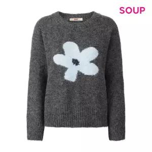 [롯데백화점]SOUP 빅 플라워 장식 포인트 니트 (S5BLK05)