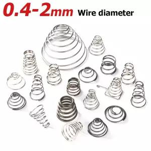 스텐강선 15pcs 타워 스프링 304 스테인레스 스틸 테이퍼 와이어 압축 원추형 직경 339mm 0.42mm 높이 776m
