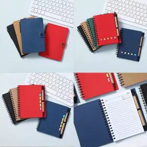 3가지 접착 메모지+노트+펜 붙이는 메모장 포함 휴대용 미니 멀티 노트 스프링 수첩 영어 간호사/단어/영단