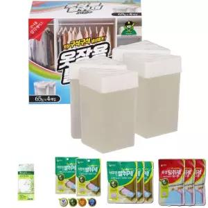 옷장용 탈취제 65g 4개입 코튼향/옷장 서랍장 장롱 탈취 방향제 냄새 제거 서랍 향기 사물함 행거 이불장