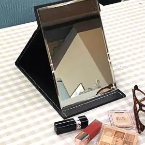 탁상 거울 스탠드 블랙 접이식 사각 중형/인테리어/미러/메이크업/화장대/소품/다용도/테이블/책