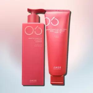 아모스 리뉴 카멜리아 헤어2종(샴푸배리어500g+듀얼케어팩250ml) 수분장벽형성