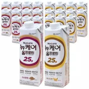 뉴케어 올프로틴 고소한맛12팩+바나나맛12팩 245mL 무가당 락토프리 아르기닌 단백질 음료