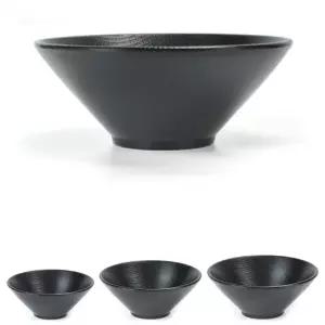 블랙 멜라민 한정식 대접 후식 면기 일식 공기 밥공기 밥그릇 라면 우동 그릇 지름 12.5cm 16.3cm 19.5cm