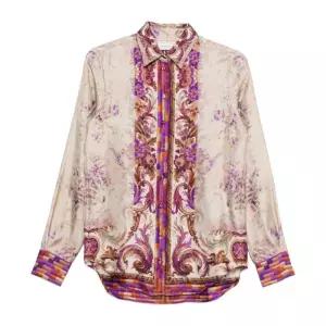 플로럴 클래식 칼라 실크 블라우스 ALOESCML11190 101517892