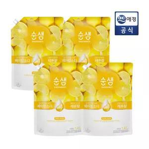 순샘 베이킹 소다 레몬 주방세제 1.4L*4개 구성