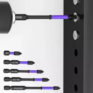 강력 자성 십자 드라이버 비트 세트 6종 정밀 소형 전동 임팩 육각 규격 사이즈 종류 홀더 연장대 공구 DIY