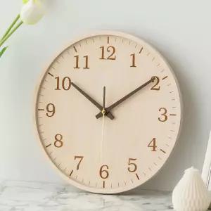 국산 플라이토 자작나무 무소음 벽시계 29cm