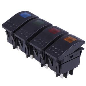 방수 바 로커 토글 스위치, 자동차 보트 해양 로커 스위치 단추, 12V, 220V, LED 라이트 램프, 4 핀 온 오