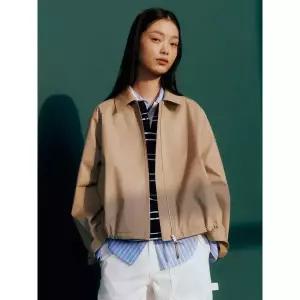 빈폴레이디스 코튼 폴리 헤링턴 점퍼 베이지 (BF6339C02A)