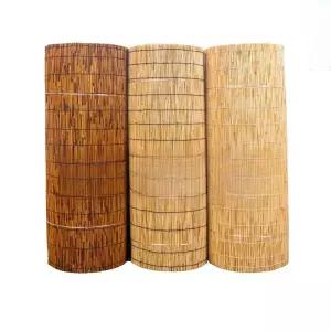 갈대발 대형 울타리 테라스 탄화 커튼 파티션 복고 원색 기본색 블랙선 팬스 문발 베란다