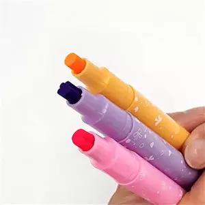 귀여운 스탬프 형광펜 세트 하트 모양 형광펜 독서 다꾸 3종