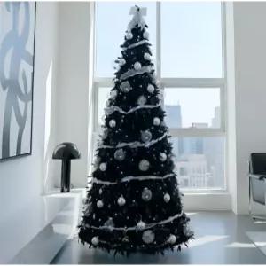 블랙 원터치 트리 접이식 대형 크리스마스 트리 180 전구 오너먼트 풀세트