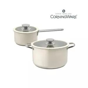 코닝웨어 라일리 스테인레스 IH인덕션 냄비 2종세트 (16편수+24양수)