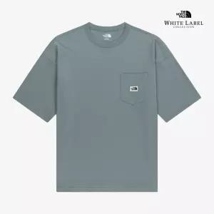 노스페이스 화이트라벨 포켓 반팔 라운드티 GRAYISH_BLUE NT7US01L