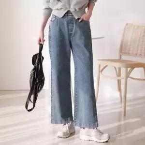 [올리비에스클로젯] [55-77]사이드 절개 와이드 밴딩 데님 팬츠_O2603DP014A