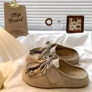 SMK 봄 빈티지 가을 슈즈 슬리퍼 여성신발 소털 버켄 앞코 위에 캥거루 버전 통굽 JEN3