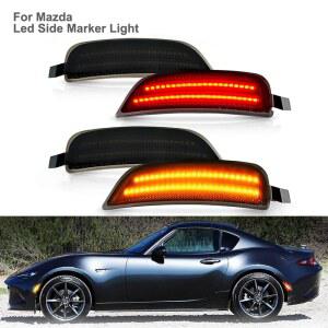 LED 사이드 마커 조명 스모크 2016 마즈다 MX 5 미아타 ND 프론트 앰버 리어 레드 펜더 램프