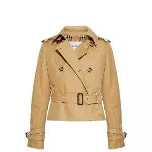 버버리 더블브레스트 벨티드 숏 트렌치코트 8126387B8626 FLAX TP976886907