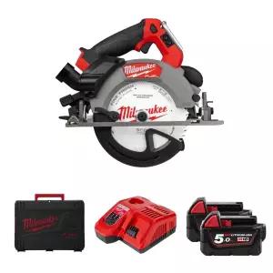 [밀워키] M18 FCSDC165-502X FUEL 딥 컷 원형톱 165mm(6.5) 5Ah 배터리2개 충전기케이스 톱날세트