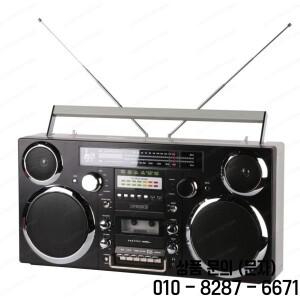 레트로 블루투스 붐박스 (CD 및 카세트 지원)   휴대용 1980년대 브루클린 스타일 스피커 FM 라디오 USB