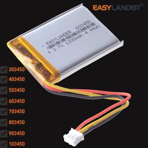 JST 2.0mm 3Pin 603450 3.7V 1200mAh 리튬 폴리머 이온 배터리 Lipo