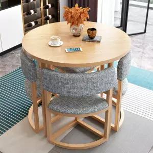 카페테이블세트 4인용 원목 탁자 의자 대기 세트 미팅