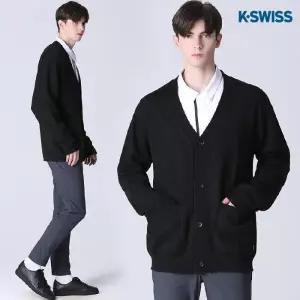[케이스위스][케이스위스(K-SWISS)] 울블렌디드 스탠다드 핏 Y넥 울 가디건