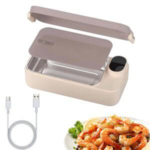 충전식 전기 도시락 휴대용 음식 가열기 용기 학교 성인 스테인리스 사무실 어린이 여행용