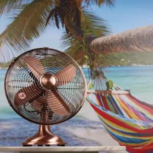 엔틱무드 12인치 메탈 황동 탁상용 선풍기 NKF-1213B