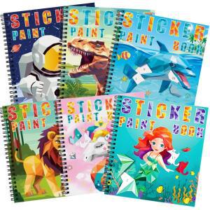 1PCS 스티커 페인트북 유니콘 숫자 어린이용 여행 장난감 비행기 생일 선물