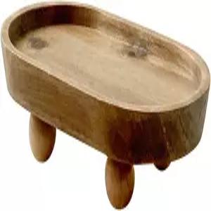 현관 테이블 농가 주방 테이블탑 중앙 조각을 위한 베이브렌 소형 나무 라이저 받침대 디스플레이 트레이